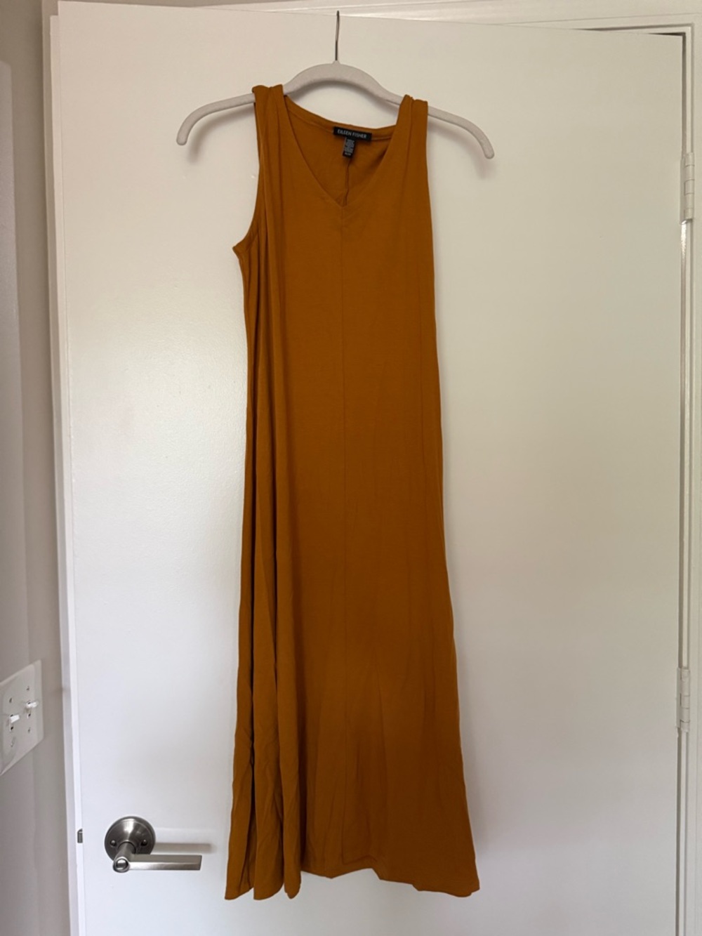 Eileen Fisher Sleeveless V-Neck Maxi Dress in Mustard